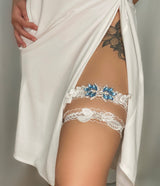 Aria Rhinestone Lace Wedding Garter Set